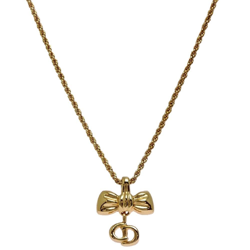 Christian Dior Ribbon Motif Women's Necklace GP